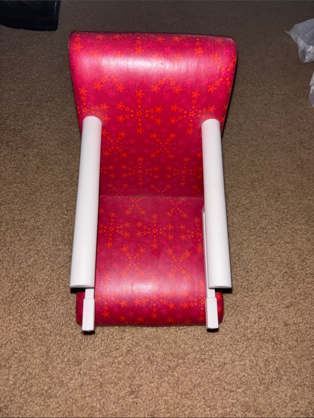American Girl Treat Seat bistro chair Pink Star-Print Doll Lounge Chair